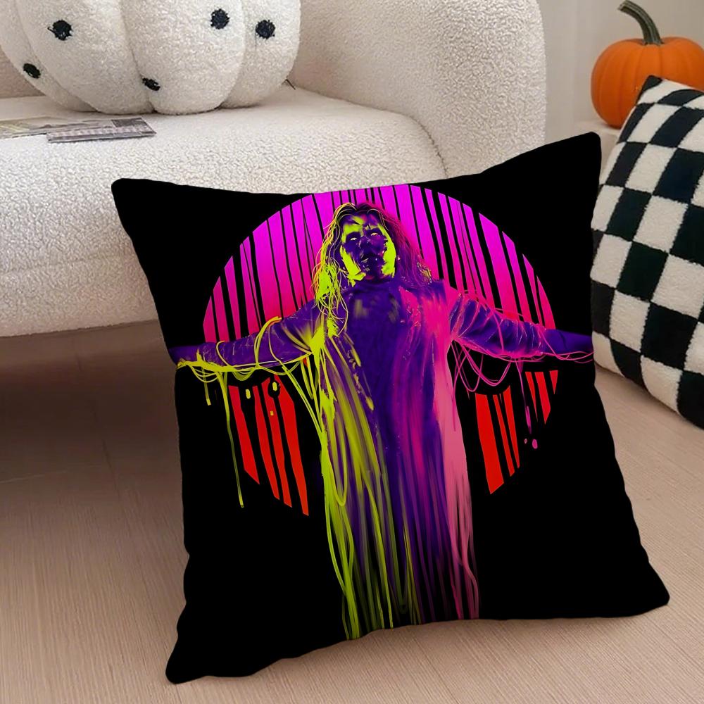 scary movie TThe Exorcistes Cushion Cover Throw Pillow Cover Hidden Button Durable Polyester Chair Cushion