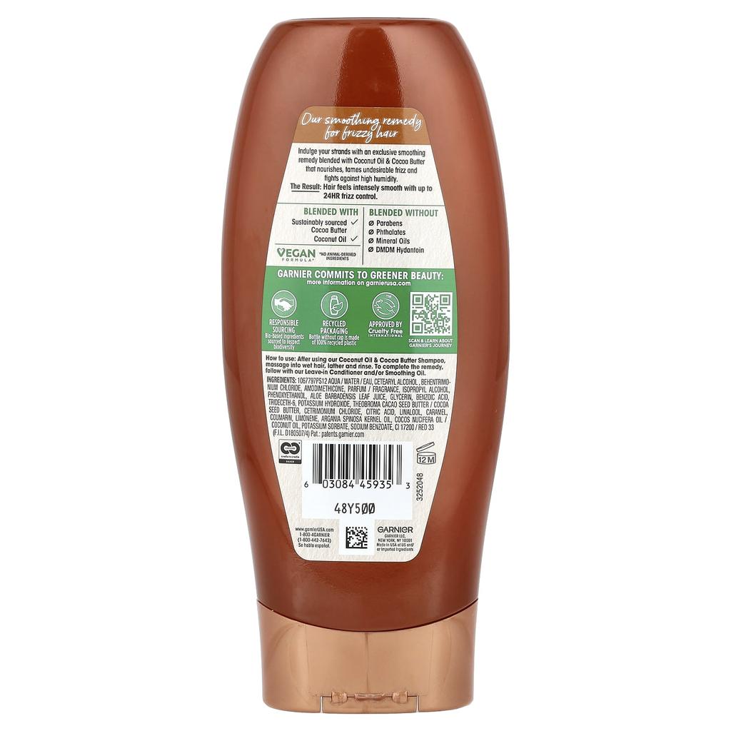 Garnier Whole Blend, разглаживающий кондиционер, кокосовое масло и масло какао, 12,5 жидких унций (370 мл)