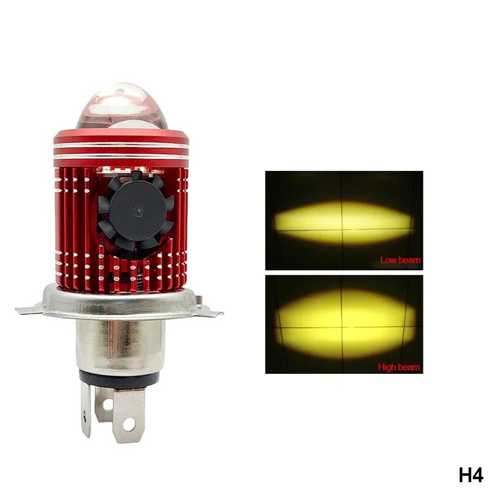 Светодиодная лампа для фар мотоцикла 10000LM H4/H6 12V Moto Spotlights CSP Lens White Yellow Hi Lo Lamp Аксессуары для скутеров Противотуманные фары