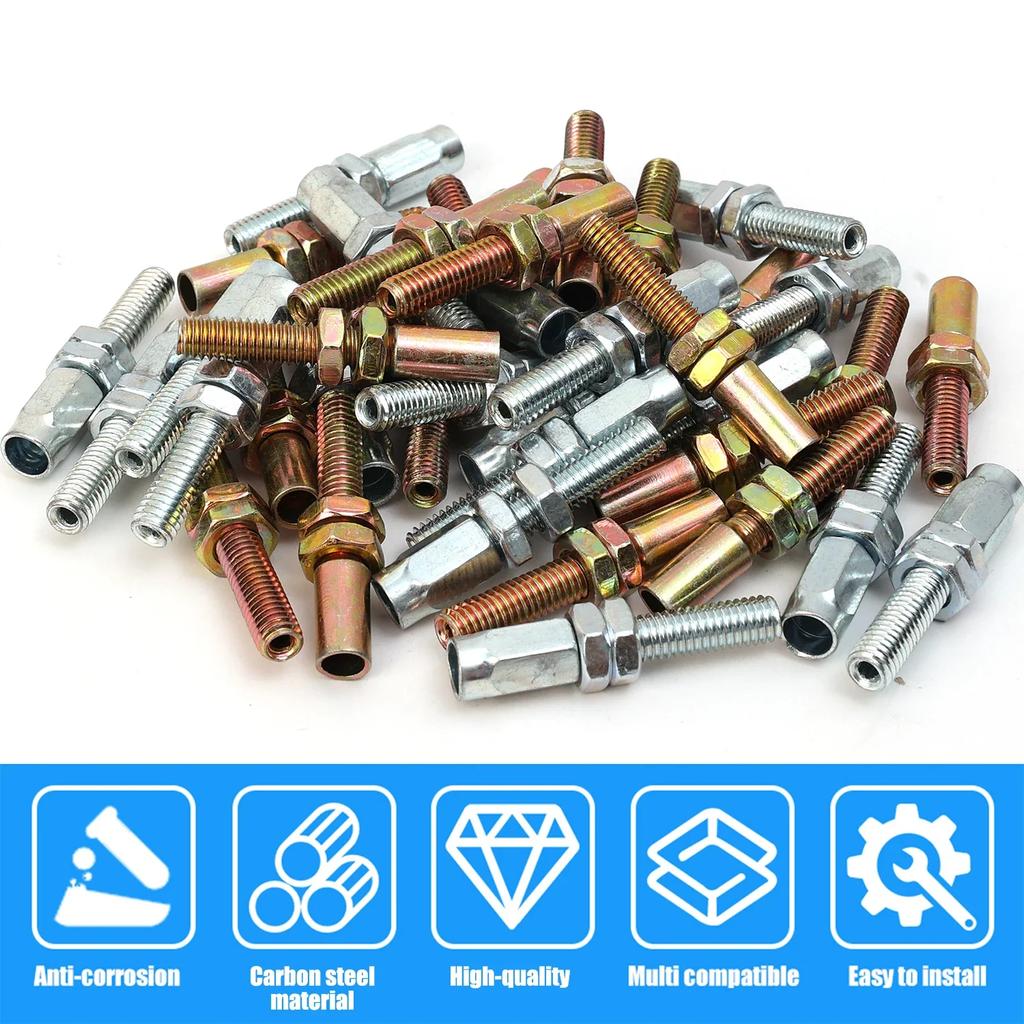 M6x40mm Throttle Cable Adjuster Clutch Wire Screw Bolt Kit for Motorcycle ATV Go Kart Scooter Pit Bike Universal Auto Parts