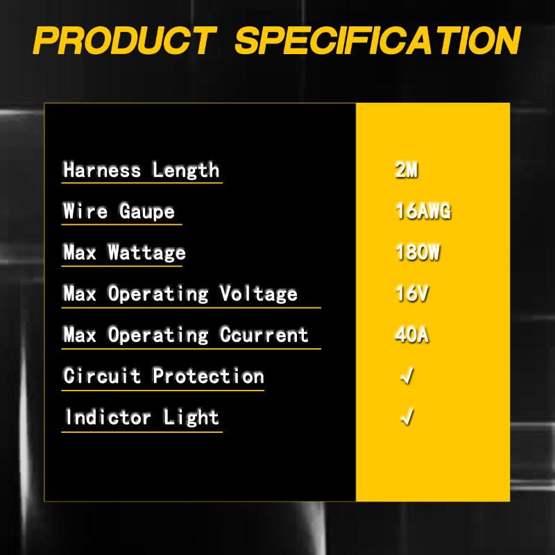 300W Universal Led Light Bar Wiring Harness Kit 16/18Awg With 12V 40A Relay On Off Switch For Off Road Truck Suv Atv Utv Boat