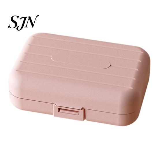 Small Medication Container Double Layer Pill Box with 7 Compartments, Portable Waterproof Daily Case, Organizer Pocket Size PP for Outdoor Trip