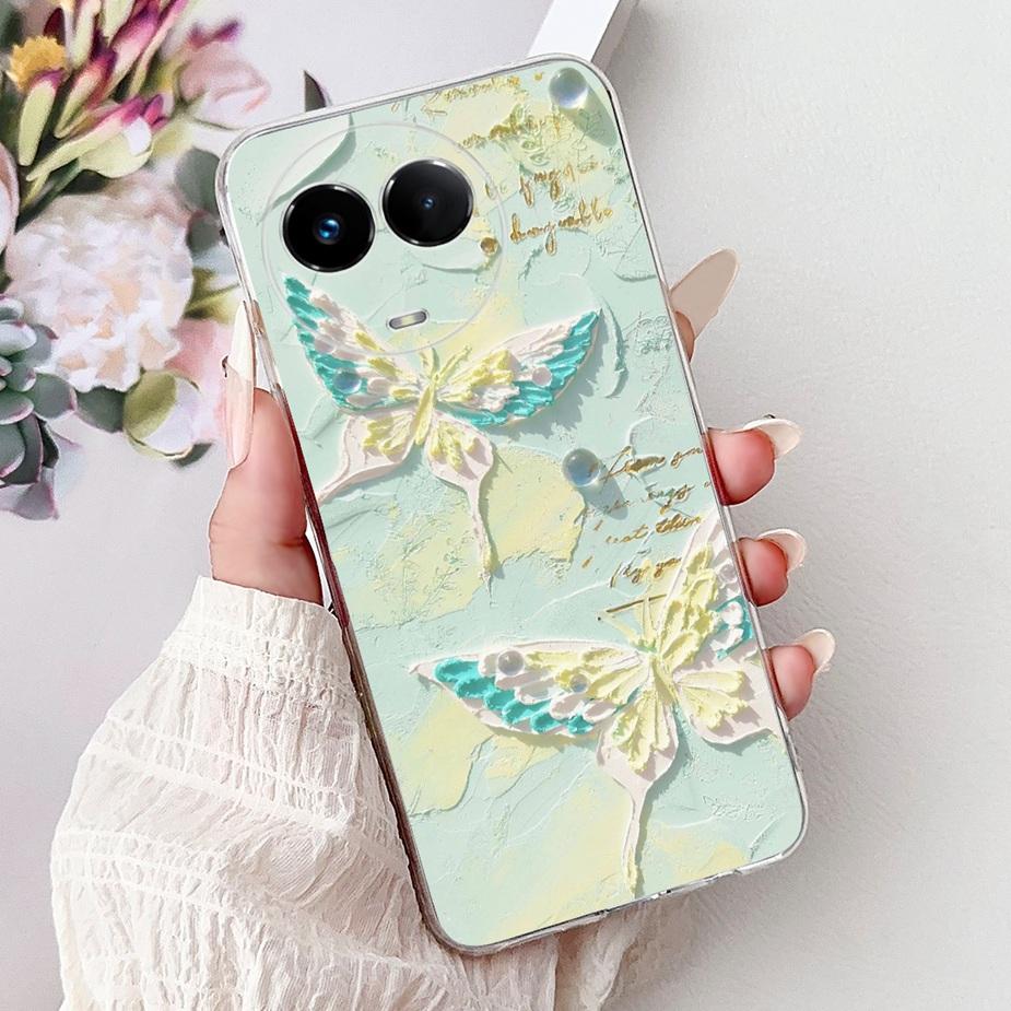 For Realme 11X Case Realme 11 5G RMX3780 Stylish Butterfly Painted Cover Soft Slim Phone Cases For Realme 11X Realme11 5G Bumper