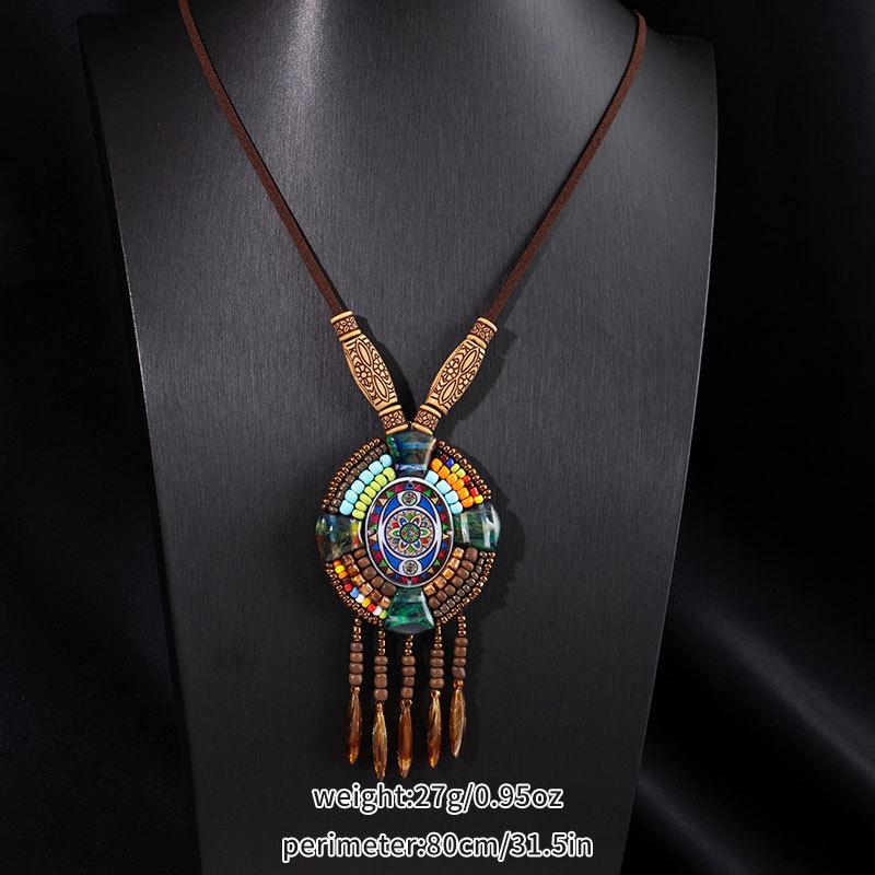 Ретро этнические ожерелья, цепочки для свитеров, универсальные подвески, подвески с кисточками и аксессуары для мужчин и женщин