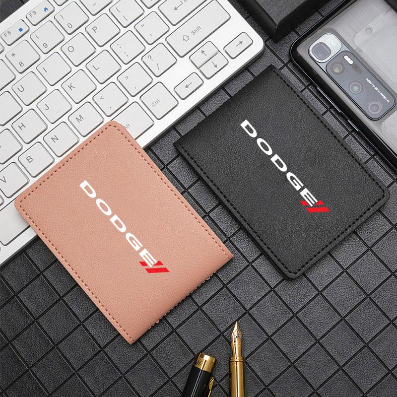 Driver License Holder Pu Leather Cover For Car Driving Documents Business Holder for Dodge CHALLENGER DART NITRO RAM SRT SXT U1111