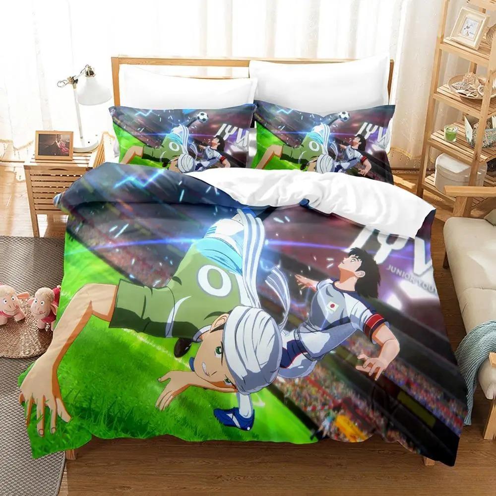 3D Печать Новый Комплект Постельного Белья Captain Tsubasa Мягкое Покрывало-Одеяло С 1/2 Наволочками Для Детей Взрослых Микрофибра Покрытие Одеяла