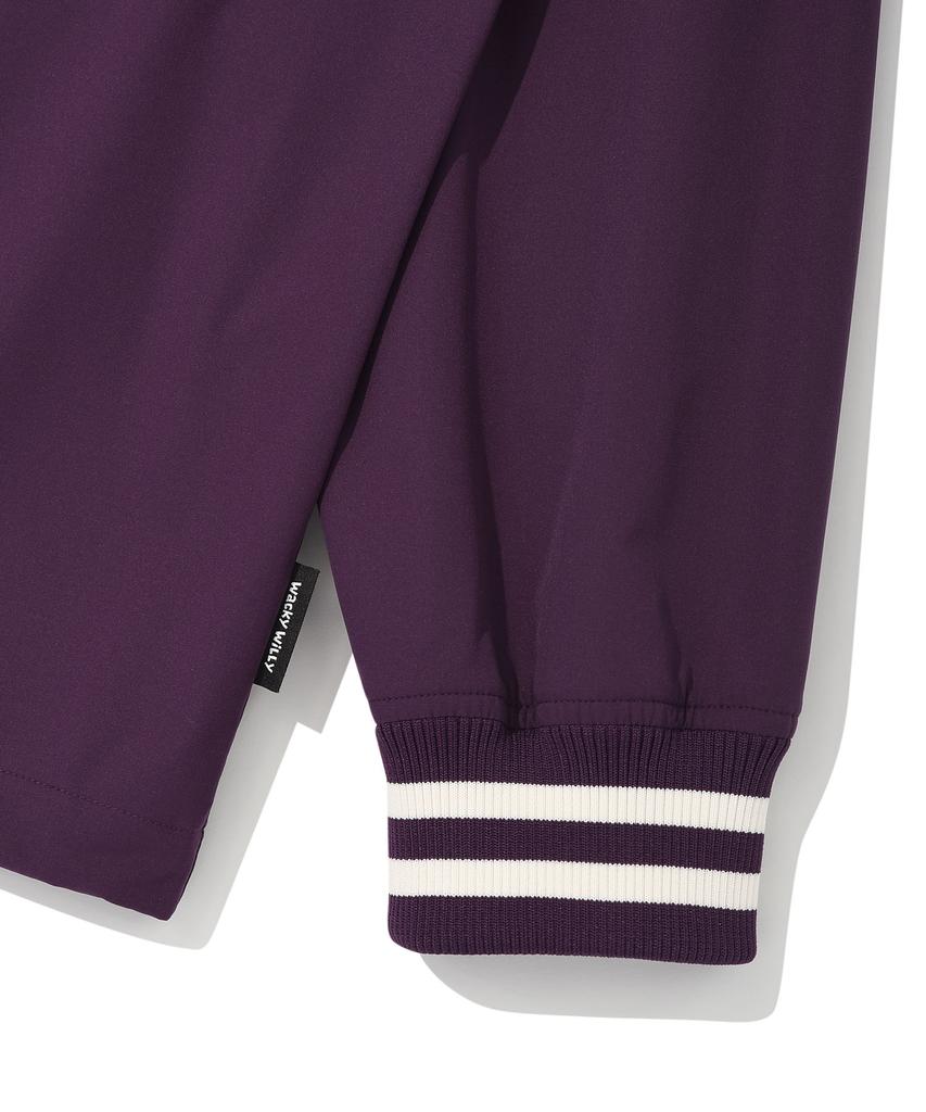 WACKY WILLY Typographic Synthetic Fiber Long Sleeve T-Shirt Purple