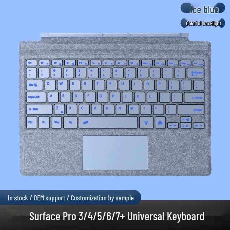 Microsoft Surface Pro Серия Тонкая Легкая Bluetooth Магнитная Клавиатура с Цветной Подсветкой