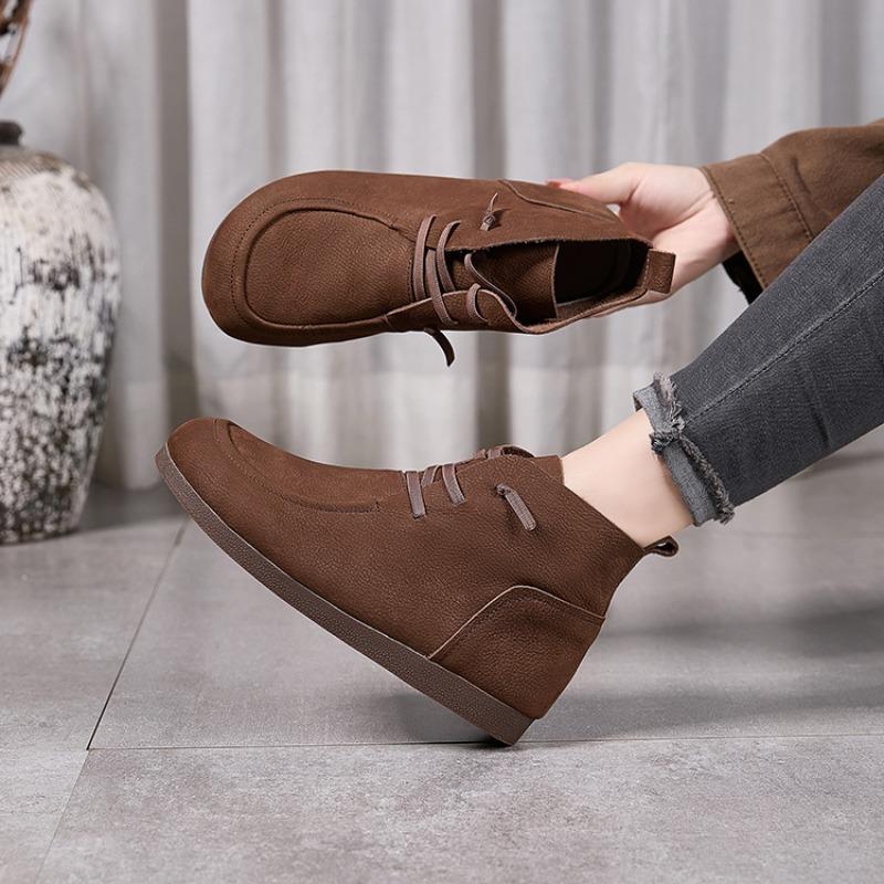 Single Women's Shoes, Retro Ankle Boots, Martens Boots, Soft Soles, Soft Leather, Plus-size Women's Boots
