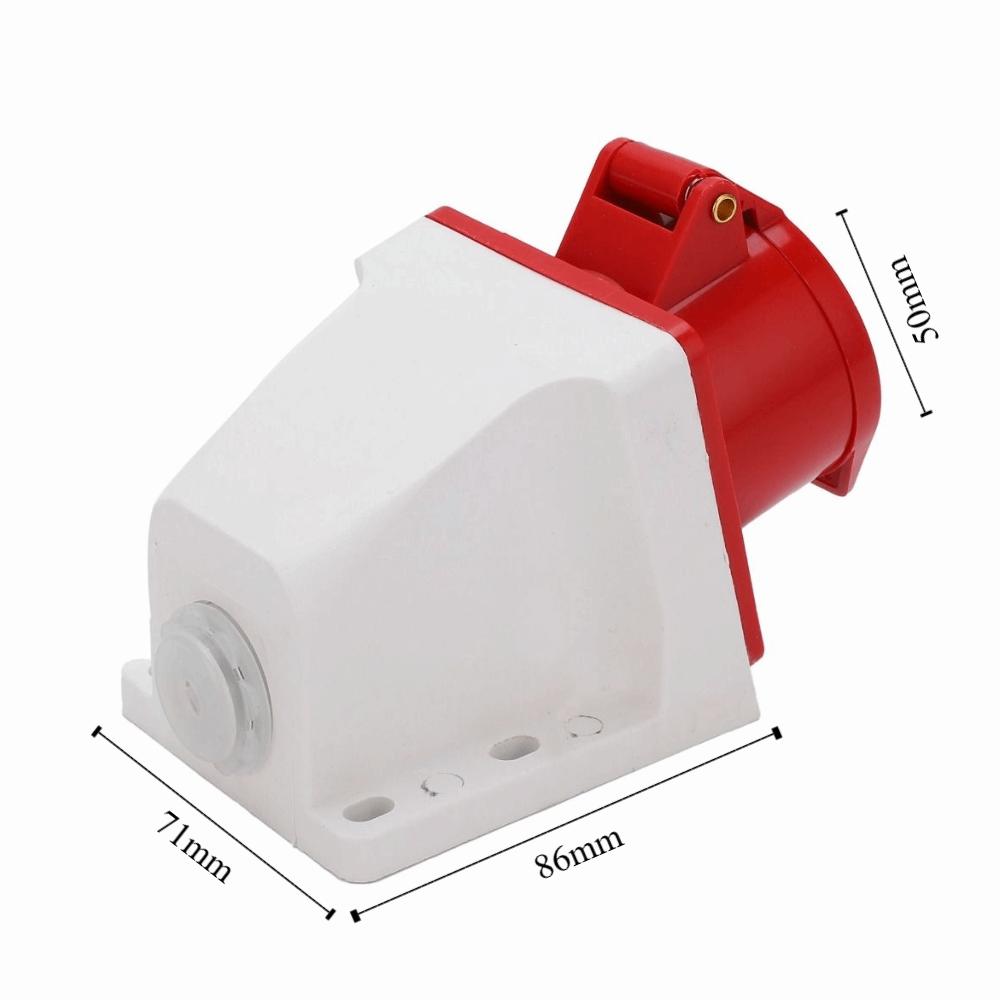 4 Pin 16A Industrial Power Connector 380‑415V 3P+E Industrial Plug 3Phase Rainproof Surface Mounted Power Distribution