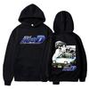 Japanese Hot Anime Initial D Drift AE86 Racing Car Hoodie Takumi Fujiwara R34 Skyline GTR JDM Hoodies Vintage Long Sleeve Sweatshirt