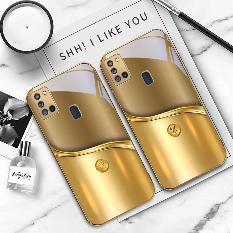 Металлические буквы Для Samsung A 31 32 A33 A34 35 14 A15 13 A16 25 A26 50 52 53 54 55 56 70 71 72 73 Золотой стеклянный чехол для телефона