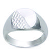 Men's Silver 'Charles' Silver Signet Ring (rhodium) - 11x10mm