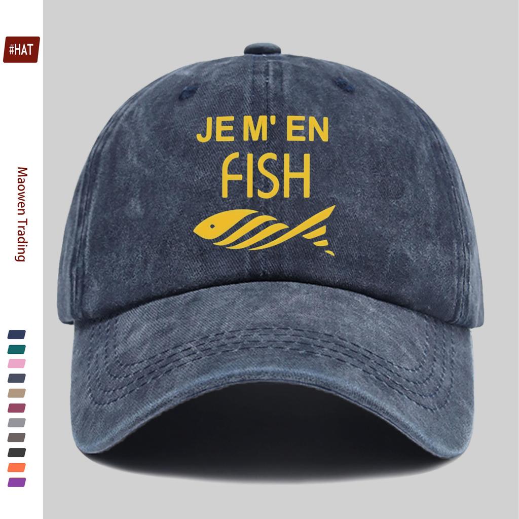 Кепка бейсболка JEMEN FISH с принтом рыбы Домашняя Повседневная Декоративная Шляпа Модная Трендовая Печатная Папина Шляпа Регулируемая Пряжка S