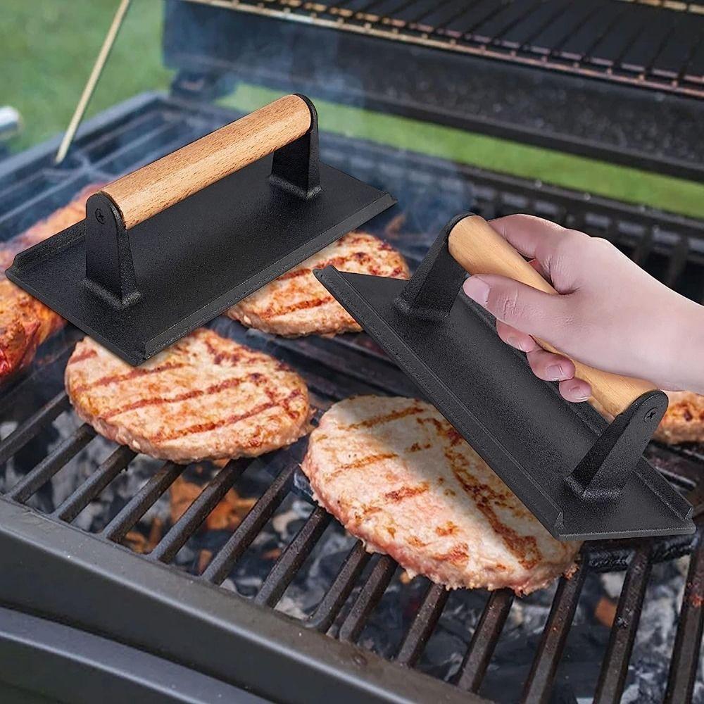 Пресс для бекона из железной решётки, жаропрочный пресс для мяса, прочный пресс для бургеров, барбекю
