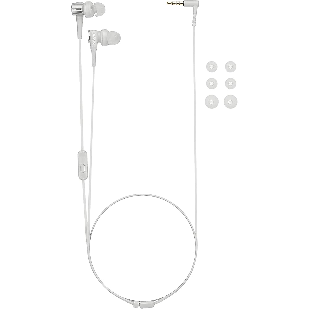 Sony Наушники MDR-XB55AP: Внутриканальный тип с пультом дистанционного управления и микрофоном / Возможность совершать звонки в режиме hands-free, Серовато-белый MDR-XB55AP W