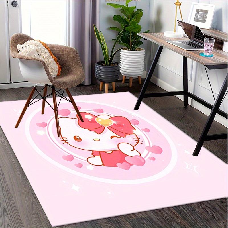 Office Rug Kitty, Hearts Anti-Slip Rug, Machine Washable for Living Room, Bedroom, Office, Multiple Sizes, Bedroom Mat, Decorative Mat, Durable Mat, L