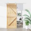 VidaXL Sliding Door and Hardware Kit 85x210 Cm Solid Pine, Interior Door, Interior Barn Door 3203158