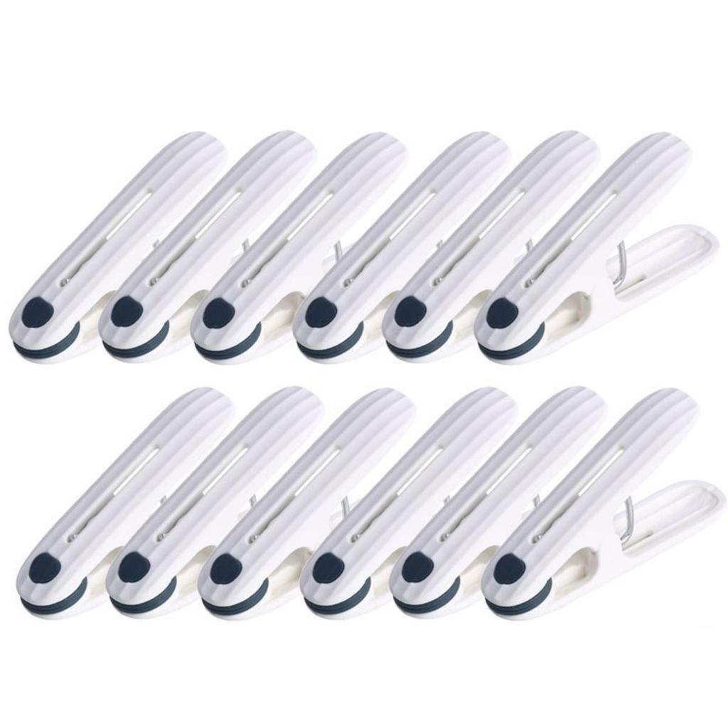 12Pcs PP Clothes Washing Clips Household Clothing Coat Hat Socks Pegs Sealing Pins Traceless Windproof Clips Hang Clamps