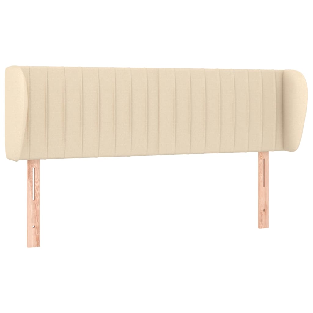 Headboard with Ears Cream 147x23x78 88 cm Fabric
