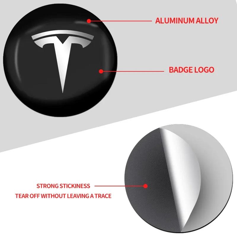 Car Sticker 2025 Hot 4PCS Car Logo Wheel Center Hub Stickers For Tesla Model X Y Model S model 3 SUV Y-Eur Version Roadster Embl