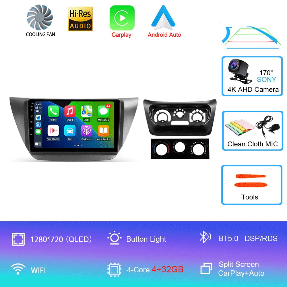 Автомагнитола Android 14 Carplay Для Mitsubishi Lancer 9 CS 2000 2001- 2010 Навигация GPS Мультимедийный проигрыватель WiFi+4G Стерео видео BT