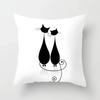 Lovely Cartoon Black Cat Cushion Cover Pillow Cover Sofa Car Home Decoration Room Decoration 45*45cm