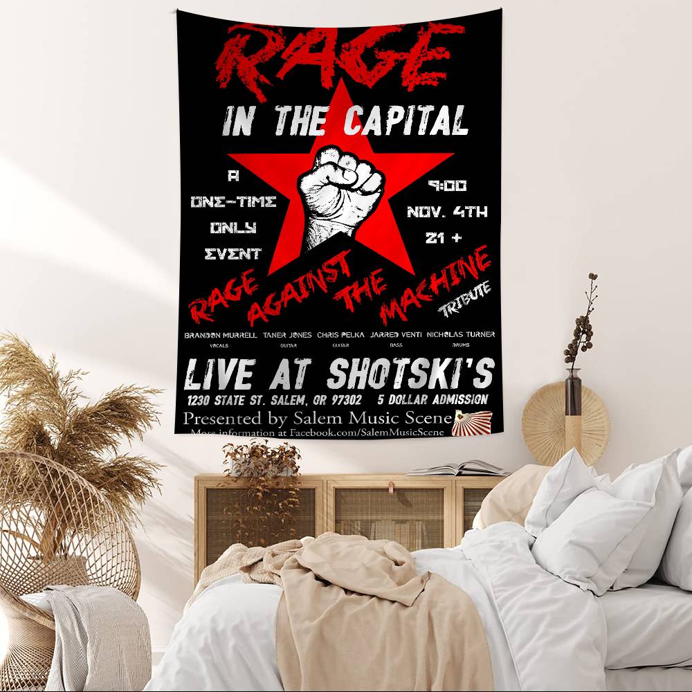 Rock Band Rage Against The Machine Классический Цветной Гобелен Настенный Подвесной Подвесной Таро Хиппи Настенные Ковры Декор Стены Комнаты в Общежитии
