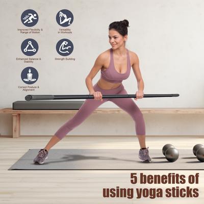 Йога-палка, регулируемые стержни для растяжки из нержавеющей стали с ручками из пенопласта, корректор осанки для йоги