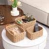 3pc/set Handmade Woven Storage Basket Household Bedroom Living Room Sundries Box Cosmetics Jewelry Organizer Office Storage Box