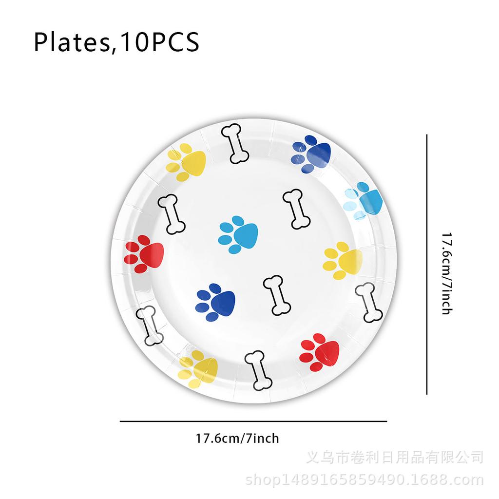 Paw Prints Party Supplies Birthday Decorations Tableware Decorations Banner Tablecloth Napkin Knives And Forks Spoons Paper Cups Paper Towels