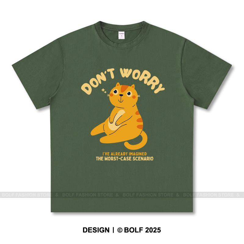 Женская футболка с принтом «Don't Worry» из 100% хлопка, свободные футболки с принтом «Chill», мужские летние топы, позитивная уличная одежда
