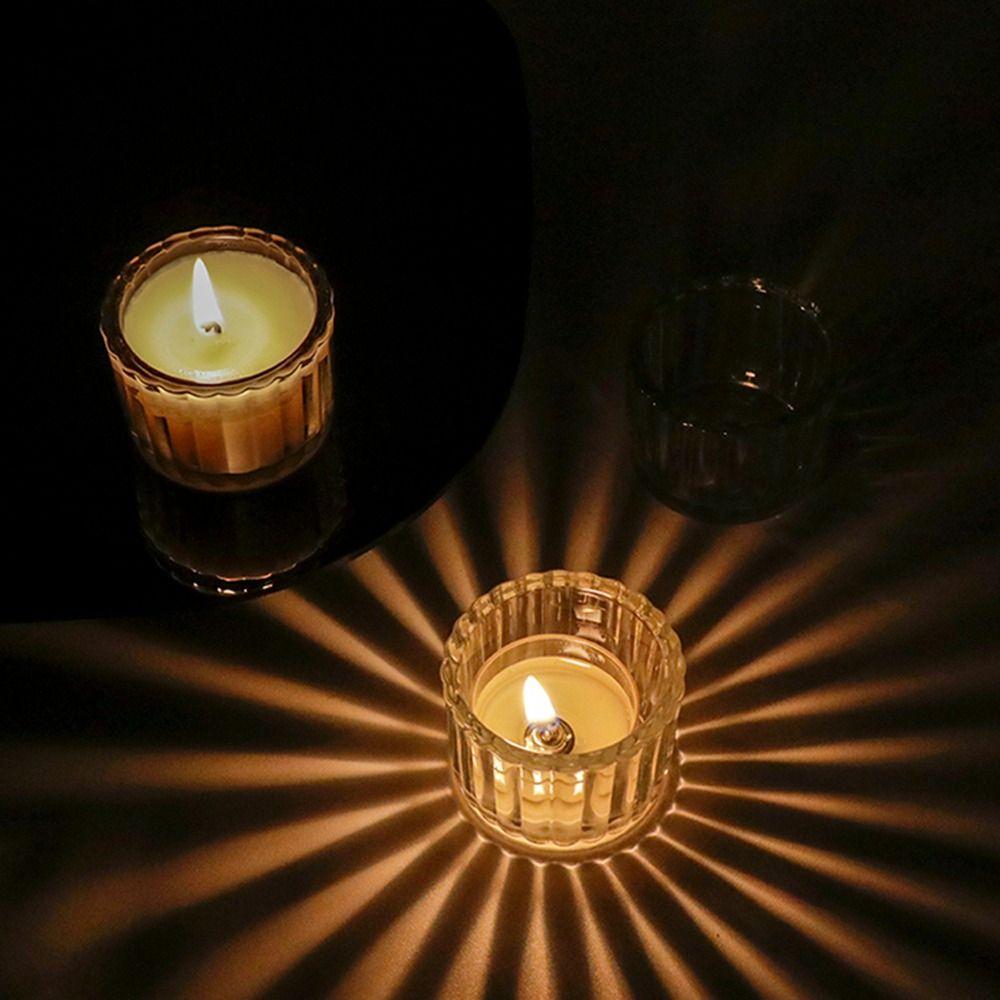 Wedding Glass Clear Creative Tea Light Jars Candlestick Stand Candle Holder Candle Pillar