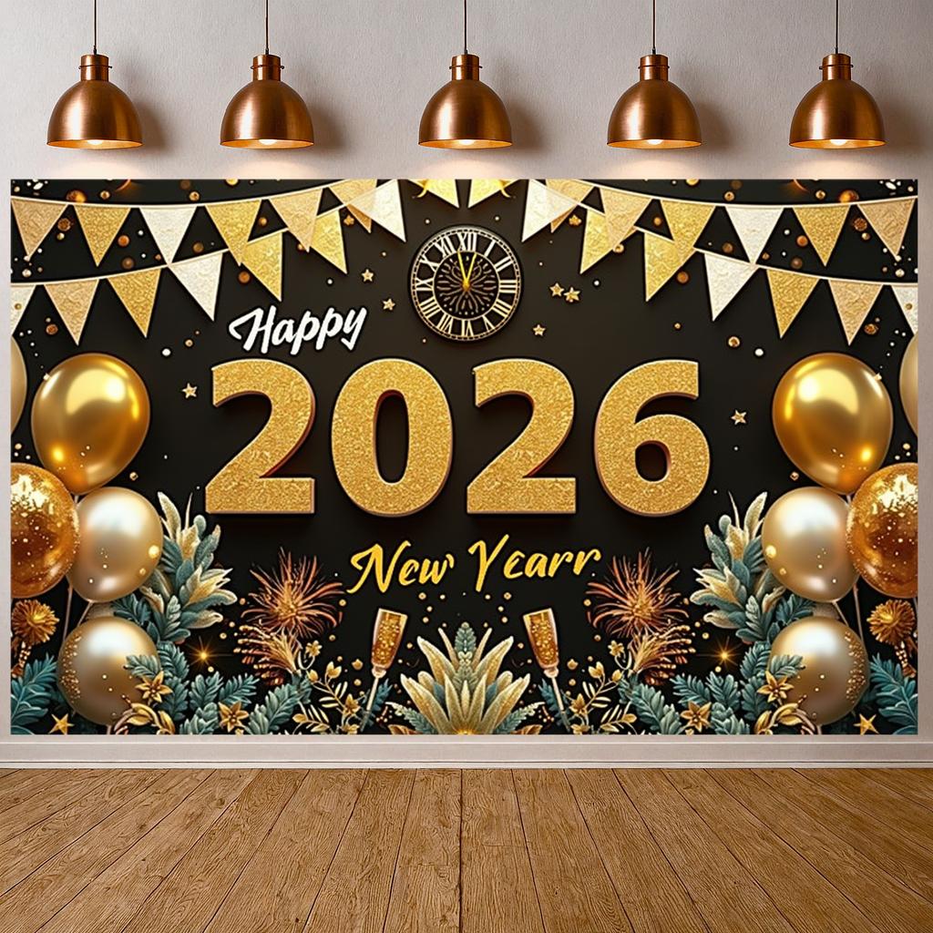 2026 Праздничная витрина Блестящие акценты 2026 Праздничный фон 2026 Витрина мероприятия Цветные шары Фон для вечеринки в честь Нового года