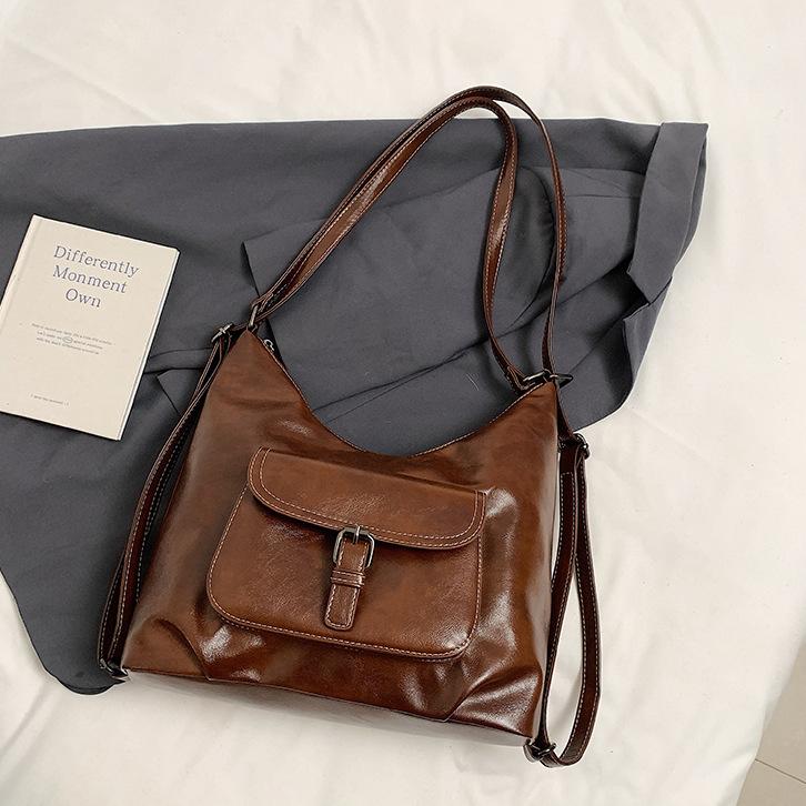 Винтажная большая сумка-тоут, женская новая осенне-зимняя通勤ская наплечная сумка, рюкзак Maillard