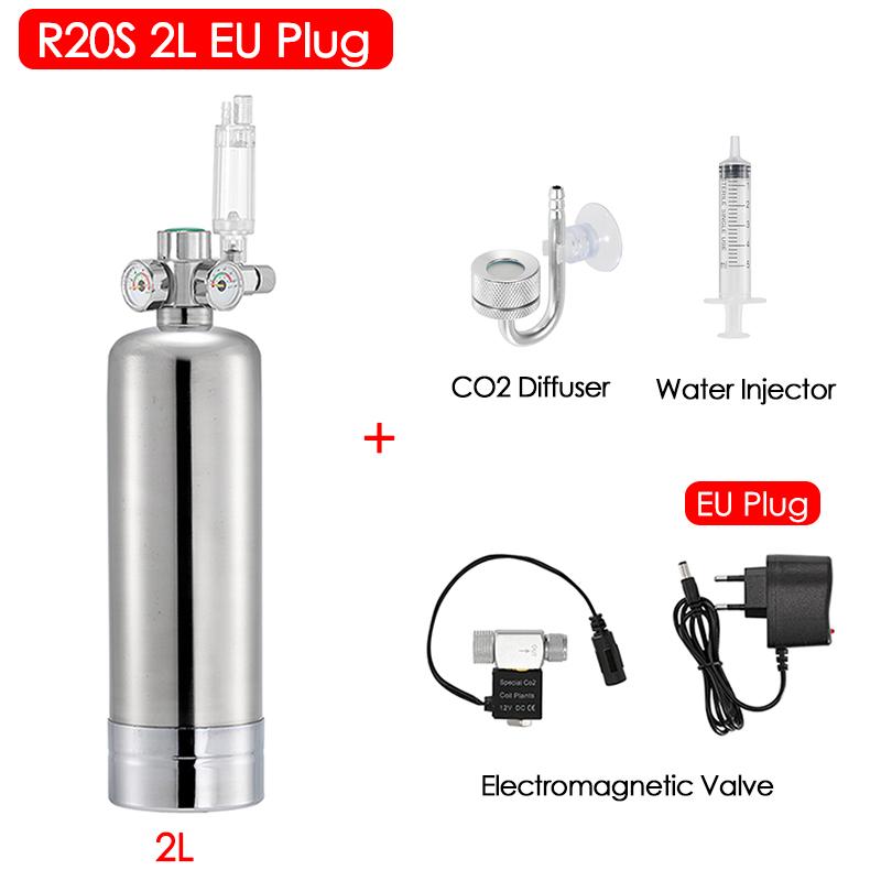 2л Аквариум DIY Система Генератора CO2 Комплект Нержавеющая Сталь Баллон CO2 Система Генератора Реактор Углекислого Газа Комплект для Растений Рыб