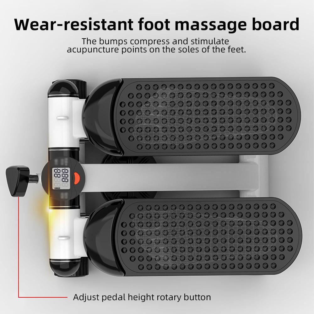 Мини-степпер для домашних упражнений с резинками, степпер для фитнеса с ЖК-монитором