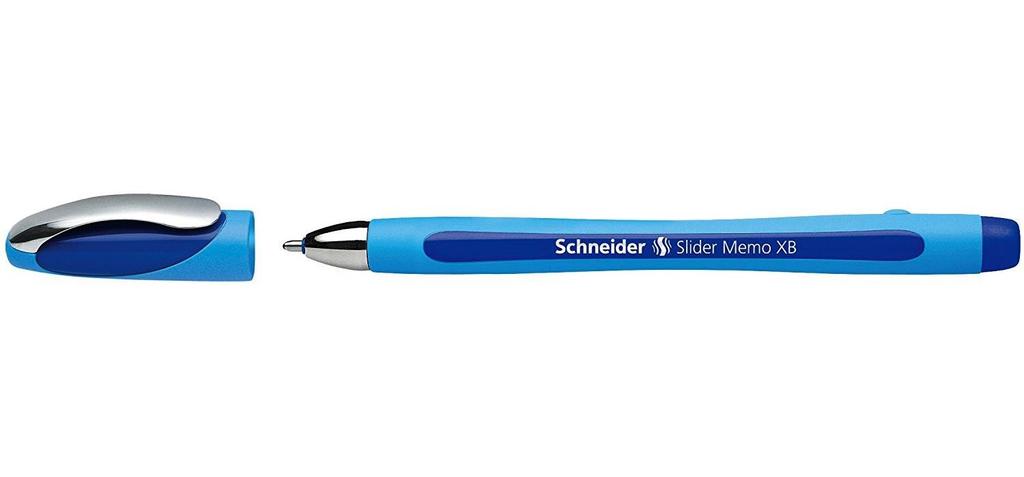 Шариковая ручка Schneider Slider Memo XB, Extra Bold, Набор из 3 шт., Синие чернила, SM150203
