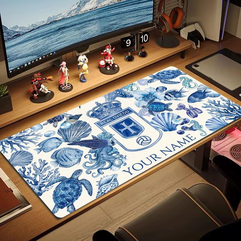 Подушка с принтом Real Oviedo Нескользящий Коврик для ноутбука, планшета, большой коврик для мыши XXL Коврик для мини-ПК с заблокированным краем