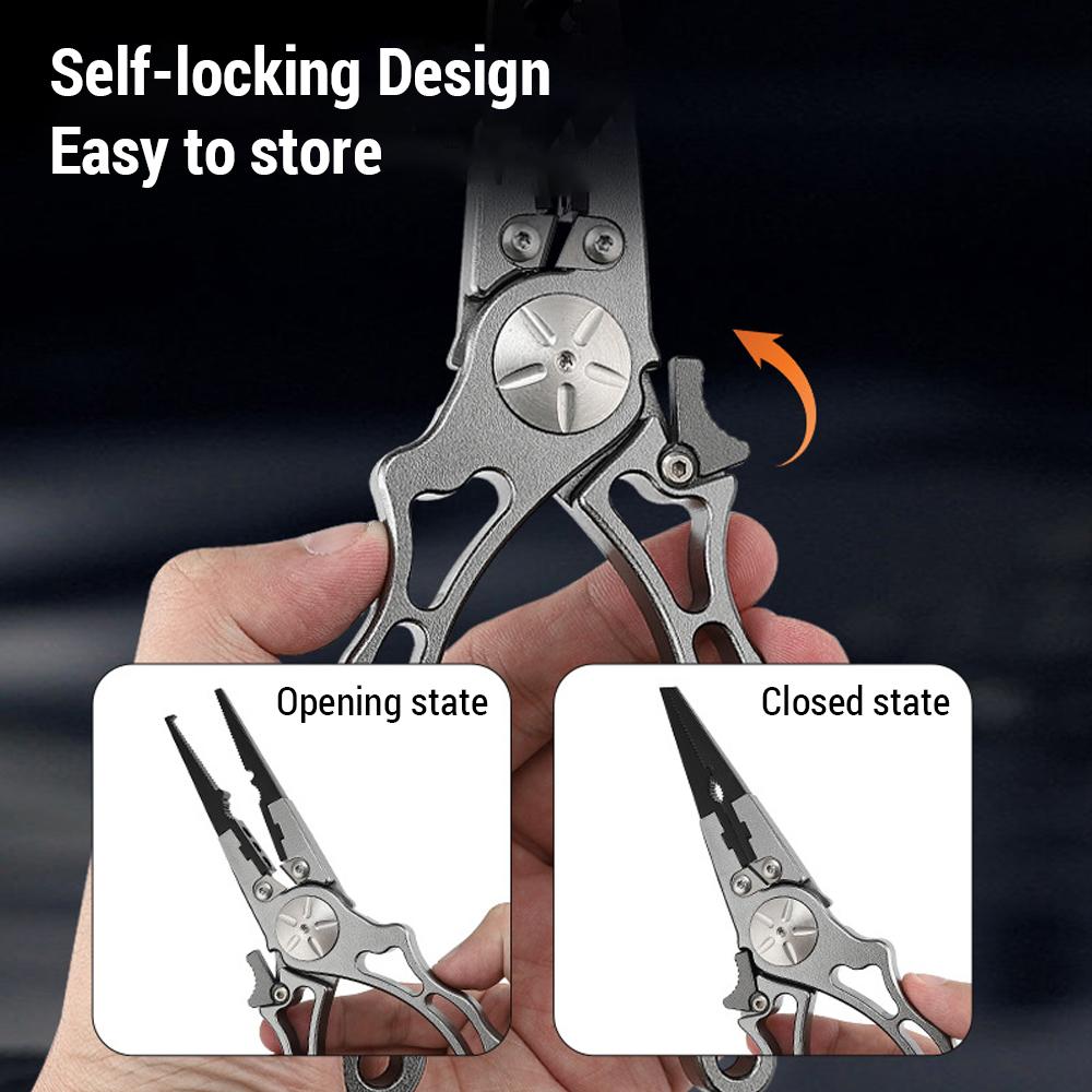 Aluminum Alloy Fishing Pliers Hook Remover Fishing Line Cutters with Sheath and Lanyard