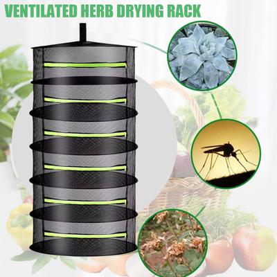 60 см 2/4/6/8 слоев сетка для сушки трав с S-образным крючком, складная корзина для сушки растений с застежкой-молнией, прочная сетка для сушки растений для использования в помещении и на открытом воздухе