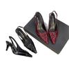 Elegant Modern Office Shoes Women Wedding Banquet Dress Sandals Slingback Pointed Toe Female High Heeled Sandals Talons Femme