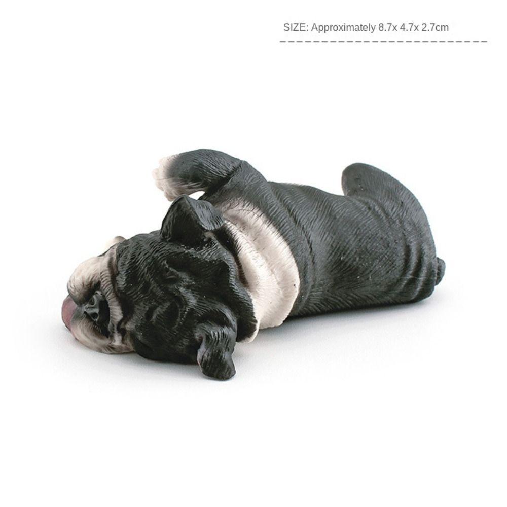 Figurine Solid Simulation Dog Model Bulldog Simulated Sleeping Posture Bulldog Table Decor