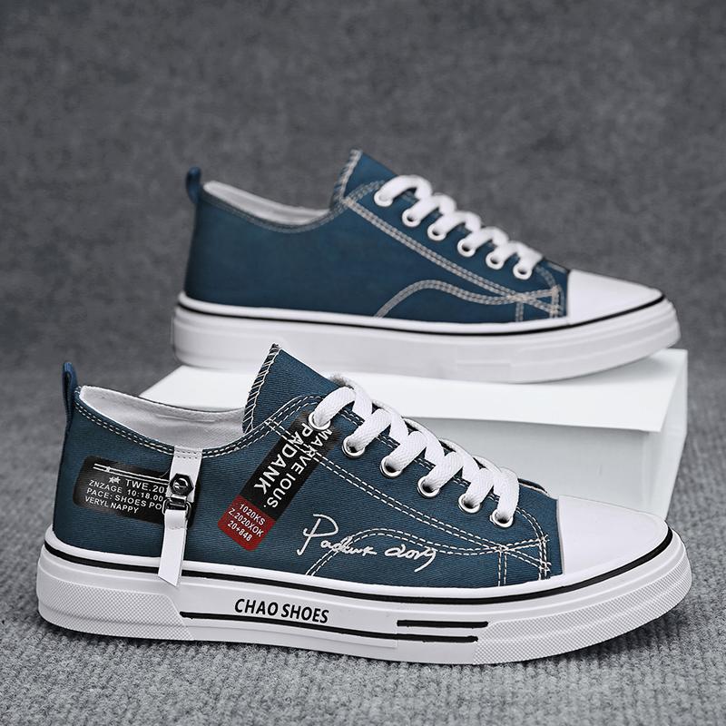 Мужские повседневные парусиновые туфли больших размеров, летние, с мягкой подошвой, нескользящие, для ходьбы на открытом воздухе, модные молодежные спортивные кеды для скейтборда, плоская обувь