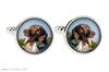 English Pointer - cufflinks and tie with your photo, a suit decoration, men's jewelry from the Art-Dog brand.
