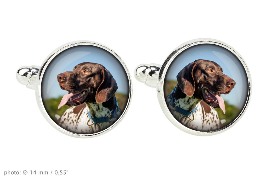 English Pointer - cufflinks and tie with your photo, a suit decoration, men's jewelry from the Art-Dog brand.