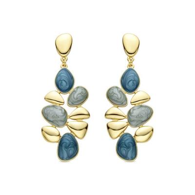 Серьги Luxenter из зеленой смолы с отделкой из желтого золота 18 карат - Nortul