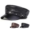 Star PU Leather Navy Cap Street Fashion Men and Women Hat Casual Waterproof Hats Casual Caps