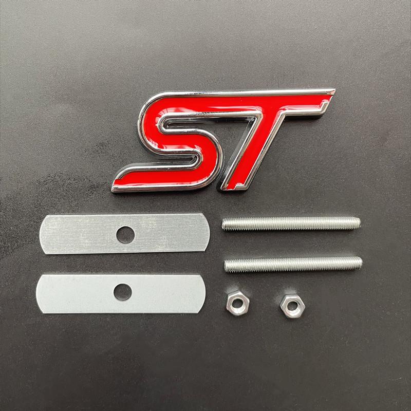 3D Metal Logo ST Line Grill Emblem Car Trunk Badge For Ford Edge Puma Kuga Mondeo Fiesta Ecosport Focus Sticker Accessories qw99