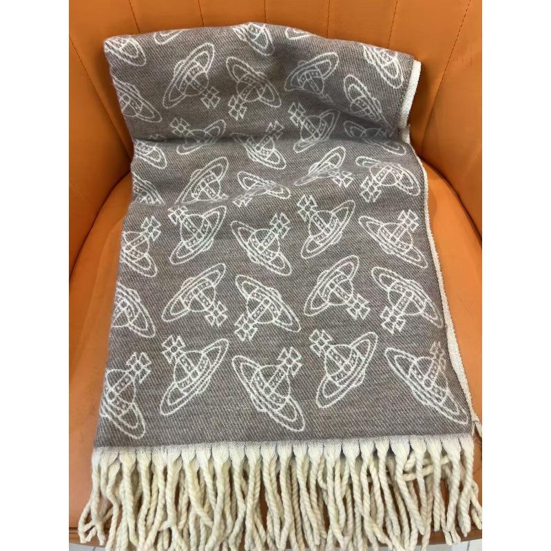 Saturn New Wool Blended Double Sided Queen Mother Scarf Women's Winter Thick Korean Style Winter Warm Tassel Shawl